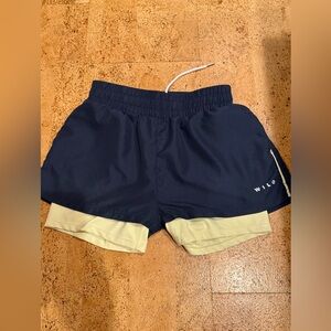 WILO Women's Athletic Shorts - Navy and Cream